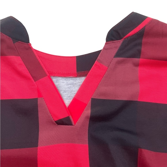 NWOT - Women’s Plaid V-Neck Long Sleeve Blouse – Size Large, Casual Work Top - Picture 11 of 15